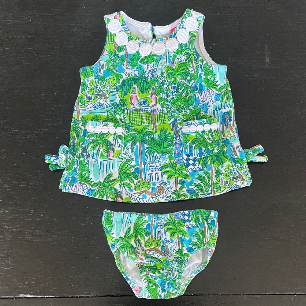 Lilly Pulitzer Sprout Green Lilly On Holiday Baby Shift Dress